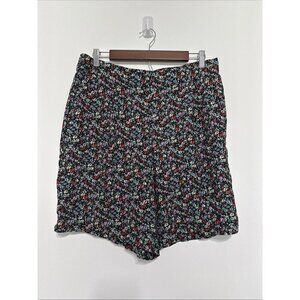 LOFT Size L Fluid Pull On Shorts Floral Print High Rise Pockets NWT